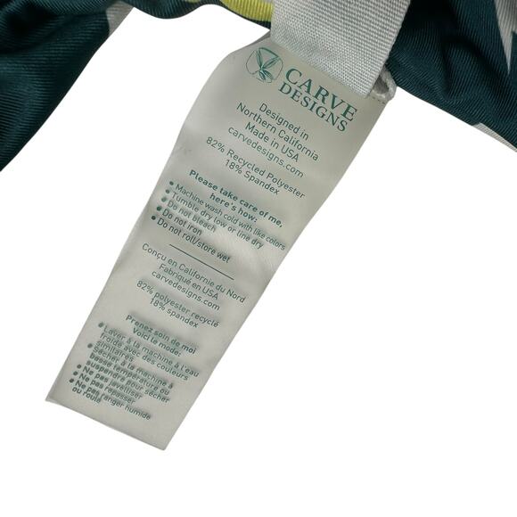 CARVE DESIGNS Polka Dot Floral Tropical Reversible Swimsuit Top Women's Size S - Picture 6 of 6